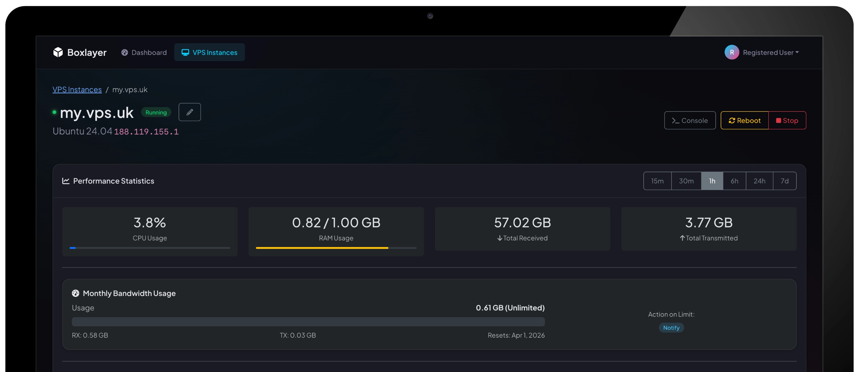 Boxlayer Control Panel